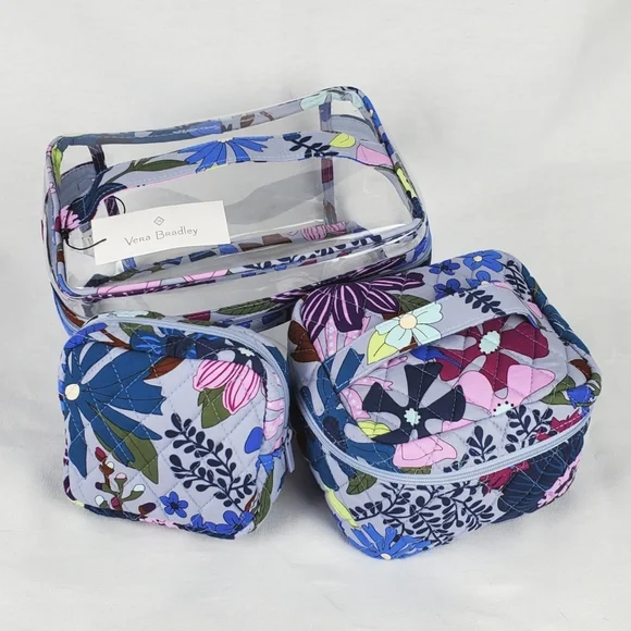 πHP~4/24π Vera Bradley 3 Piece Cosmetic Set in Bengal Lily NWT - Picture 4 of 12